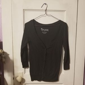 Black Buttoned Cardigan by Splash
